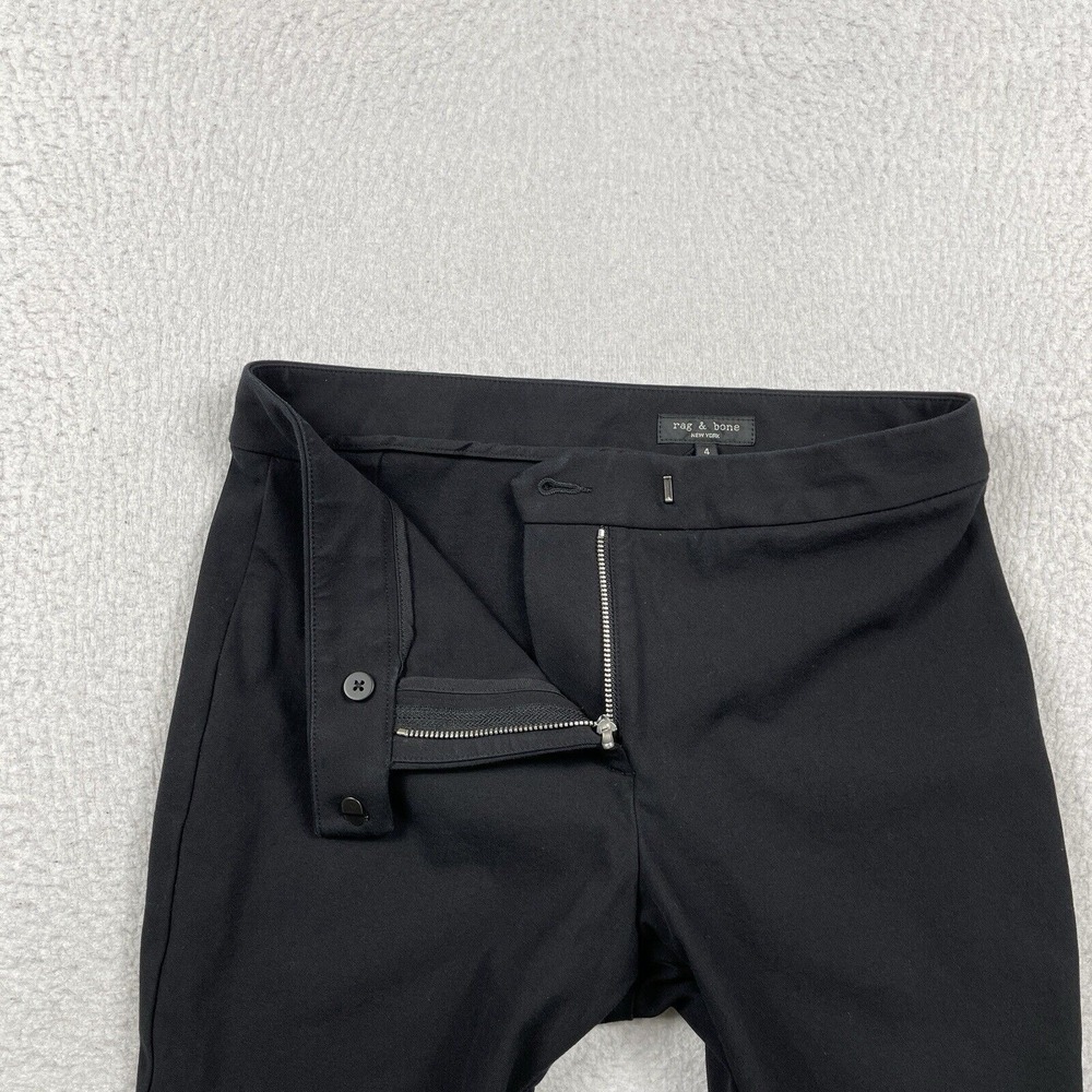 Rag & Bone Pants Womens 4 Black Corporate Career Ladies Workwear Ankle Zippers - Picture 3 of 14